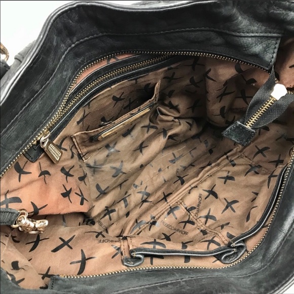 REBECCA MINKOFF Black Leather Tote Shoulder Bag - Picture 4 of 8